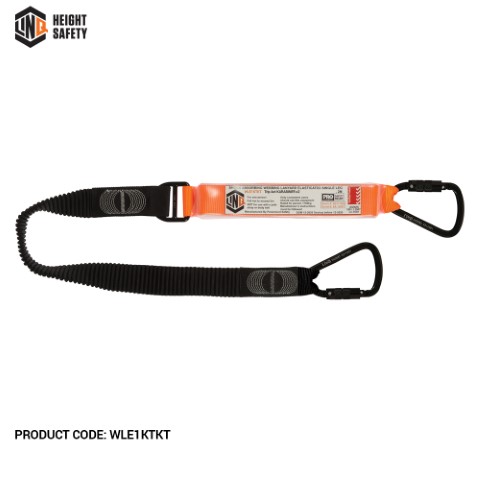 LINQ WEBBING LANYARD ELASTIC SNG LEG; 2 X TRIPLE ACTION KARABINER